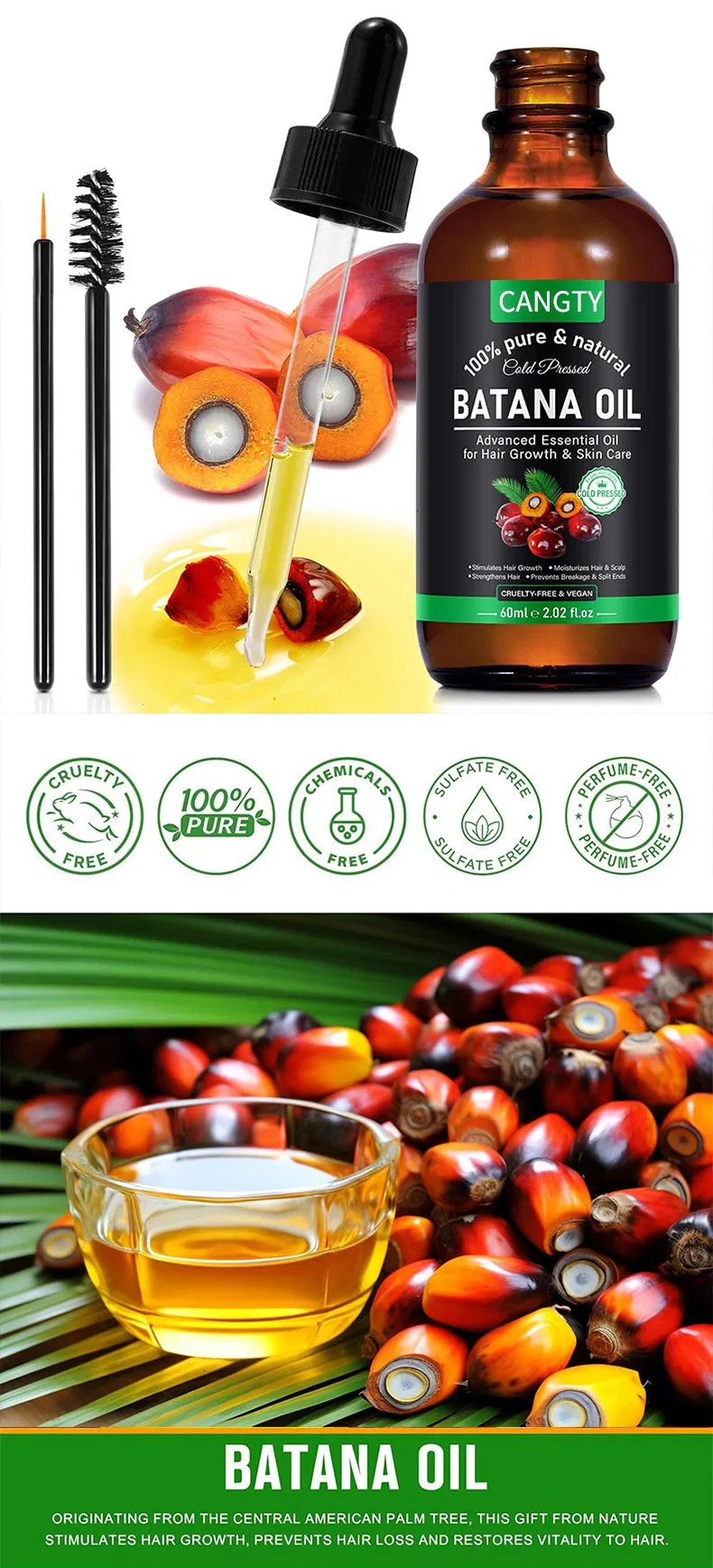 100% Organic Raw Batana Oil Pure Butter Hair Growth Rosemary Oil Color-Protection All Hair Types 1kg 1L/20L Custom Size