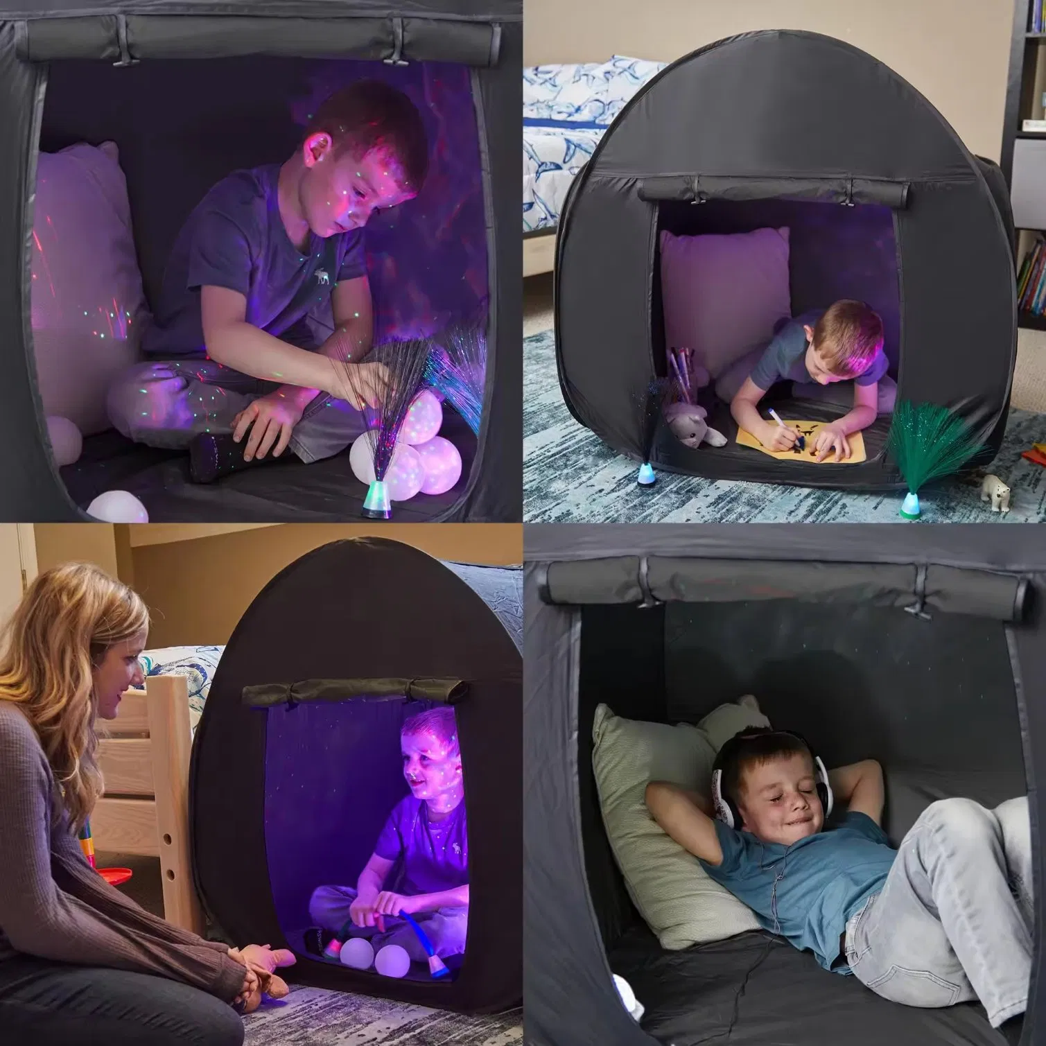 Therapy Toy Children Quiet Corner Play Pop up Sensory Blackout Tent Foldable Hide Healing Sensory Tent for Kids with Autism