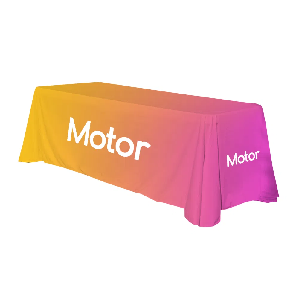 Custom Sublimation Printed Stretch Table Cover Fitted Draped
