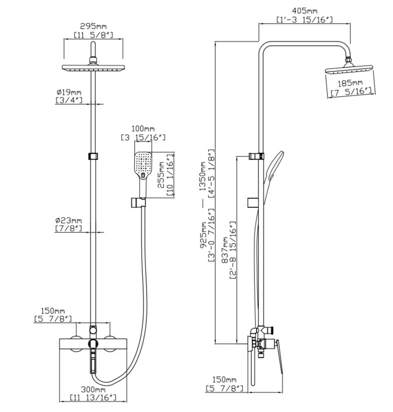 Brass Shower Set with ABS Head PVC Hose Sedal Certified Cartridge