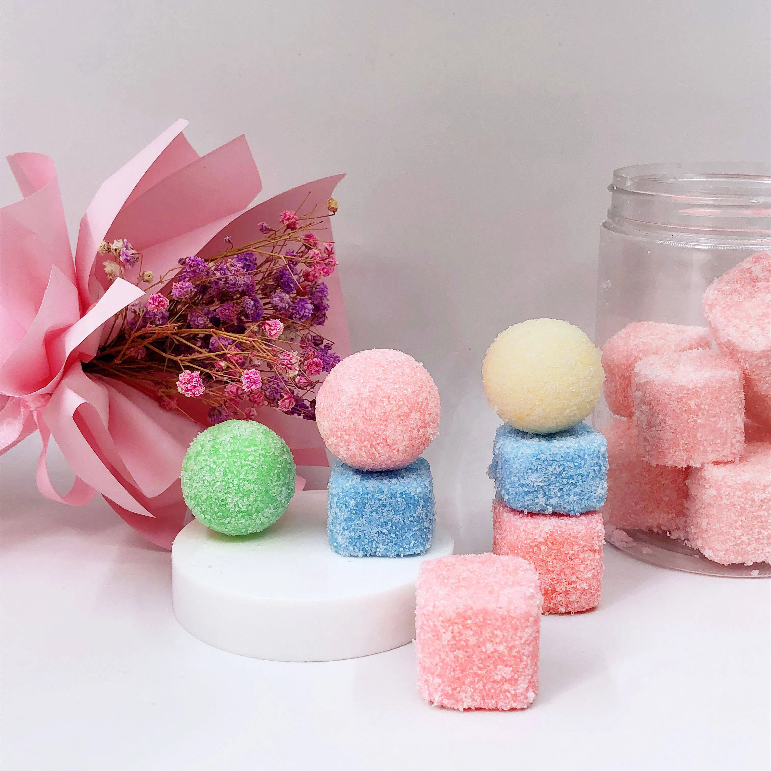 Private Label Beauty Sugar Scrub Candy Balls Natural Beauty Body Sugar Scrub Balls for Smoothing Skin