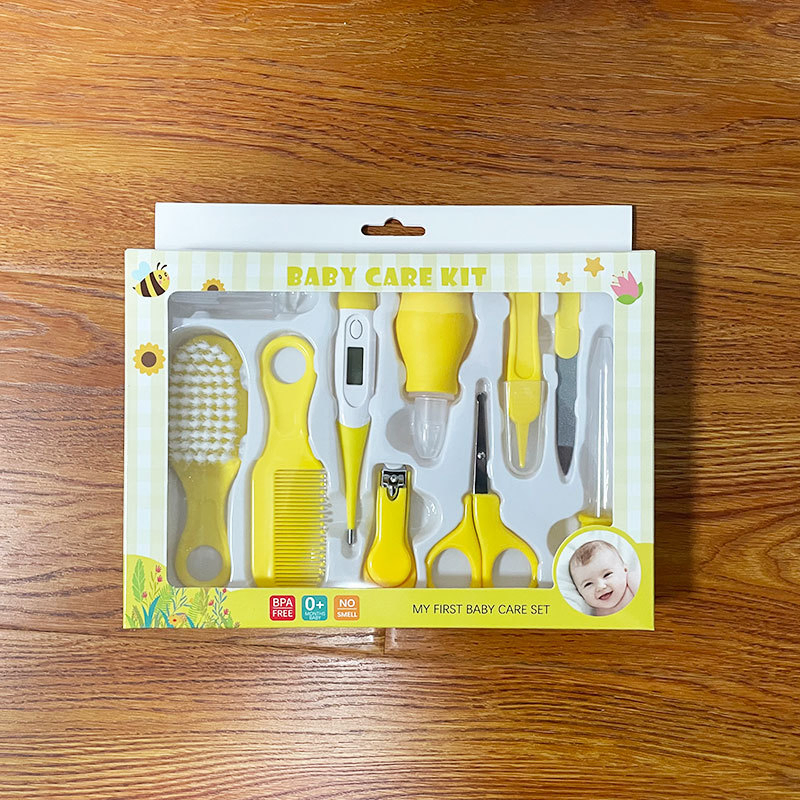 10PCS Newborn Grooming Brush Infant Finger Tooth Brush Thermometer Baby Care Kit Nose Cleaner Baby Care