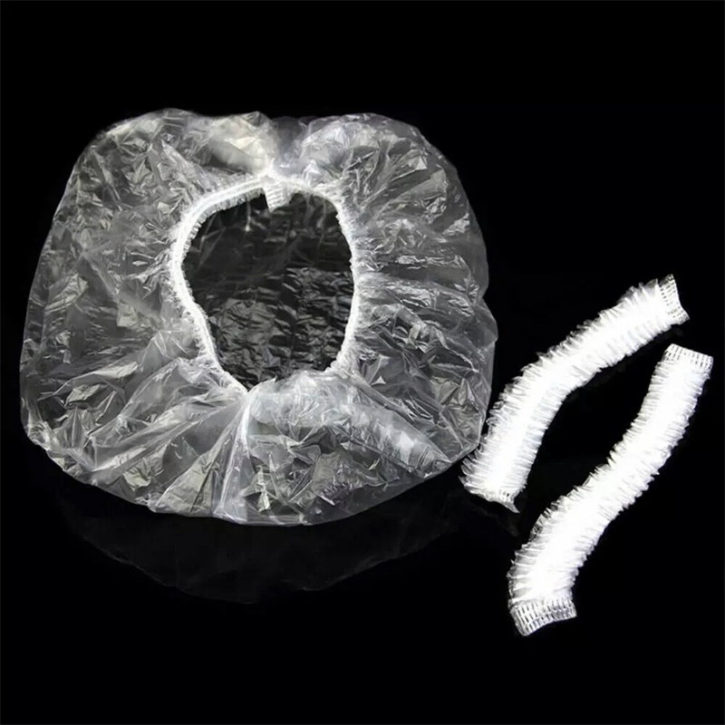 Thickening Shower Caps Hat Bathing Caps Hotel One-off Elastic Shower Cap Clear Hair Salon Bathroom Products Bath Caps