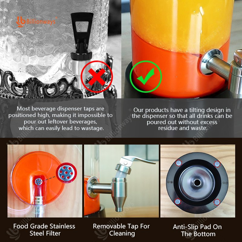 Versatile Beverage Dispenser Tower with Easy Pour Spouts