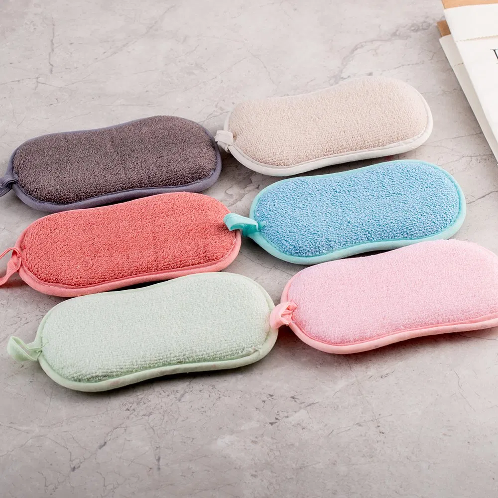 Eco Friendly Double Layer Kitchen Dish Washing Microfiber Non Scratch Sponge