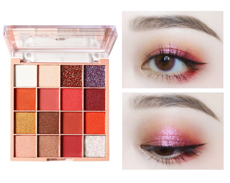 Pearl Eyeshadow Tray 16 Colors Glitter Eyeshadow Tray Earth Tone