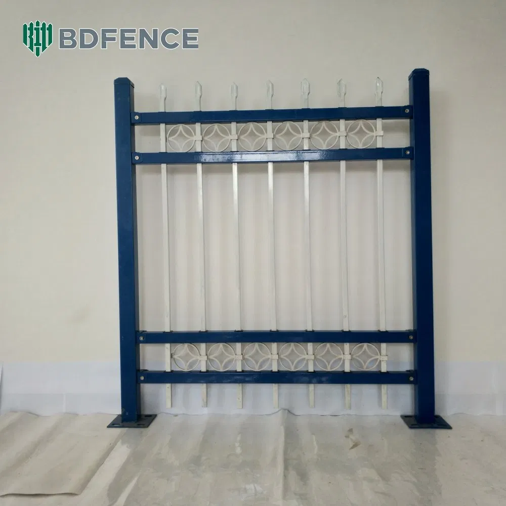 Black Powder Coated Residential and Commercial Steel Picket Security Tubular Fencing