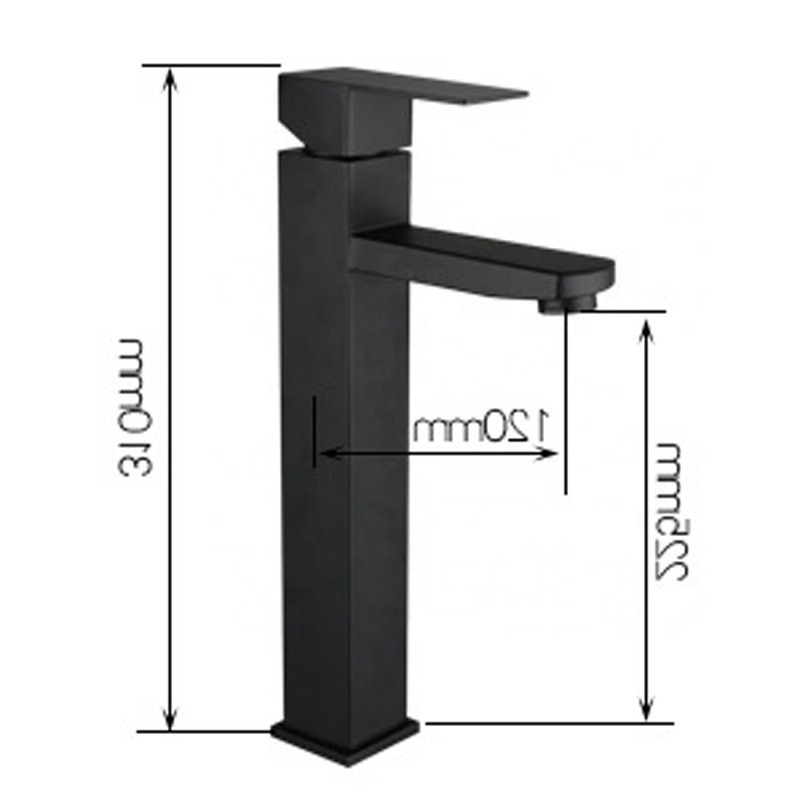 Смеситель для раковины Pinslon, нержавеющая сталь, черный