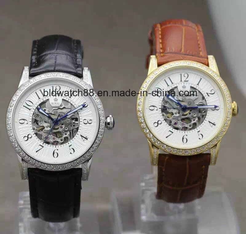 Hot Men's Squre Case Silver Skeleton Mechanical Wrist Watches