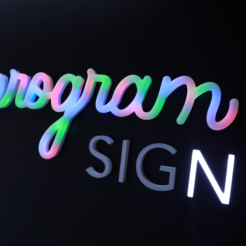Custom Face Lit Acrylic Illuminated LED Signage with RGB Program for Advertising