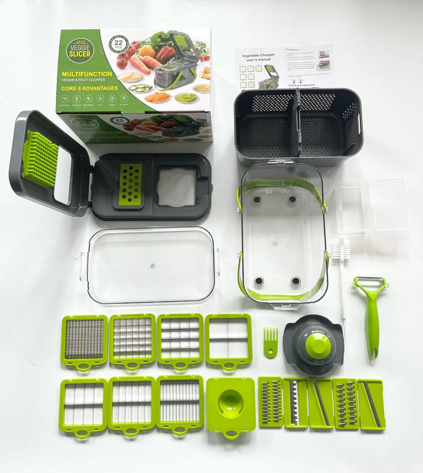 22 in 1 Multifunctional Onion Veggie Cutter Fruits Slicer Food Salad Manual Vegetable Chopper