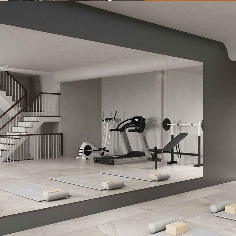 Manufacturer Customized Large Frameless Gym Home Covering Vinyl Backed Film Safety Mirrors