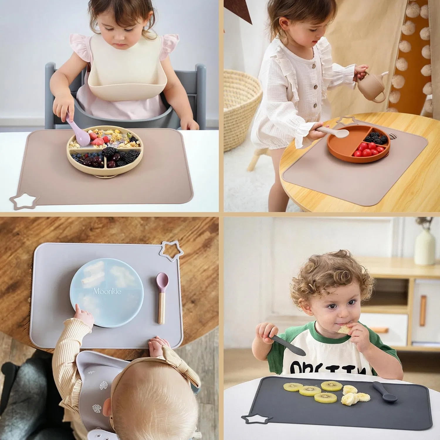 Stain-Proof Non-Slip Baby & Kid Food Silicone Placemats