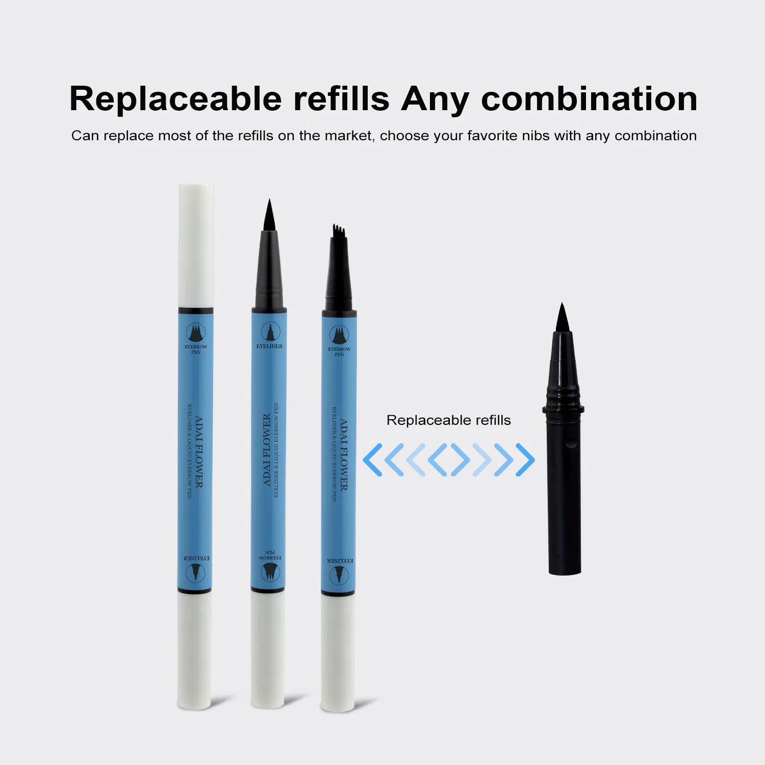 Customization Waterproof Smudge Proof Long Lasting Liquid Eyebrow Pencil Eyeliner Wholesale Cosmetics