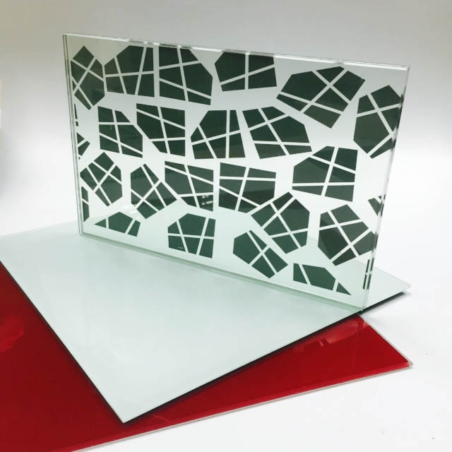 Color Painted Silk Screen Printing Glass Ceramic Fritted Glass Laminated Glass