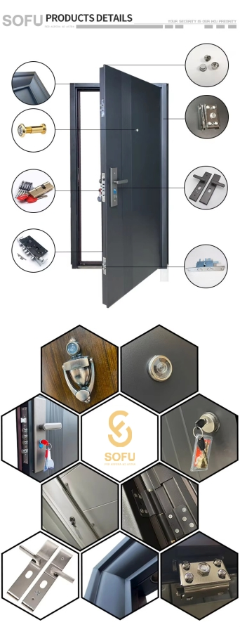 Modern Design Safety China Manufacturer Steel Security Door for House