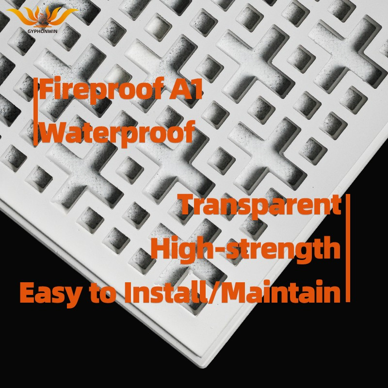 Soundproof 795X795X15mm Gypsum Panel with Antibacterial Property
