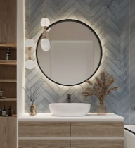 LED Mirror Wall Mounted - 5mm Thickness, 6000K Adjustable Color Temp