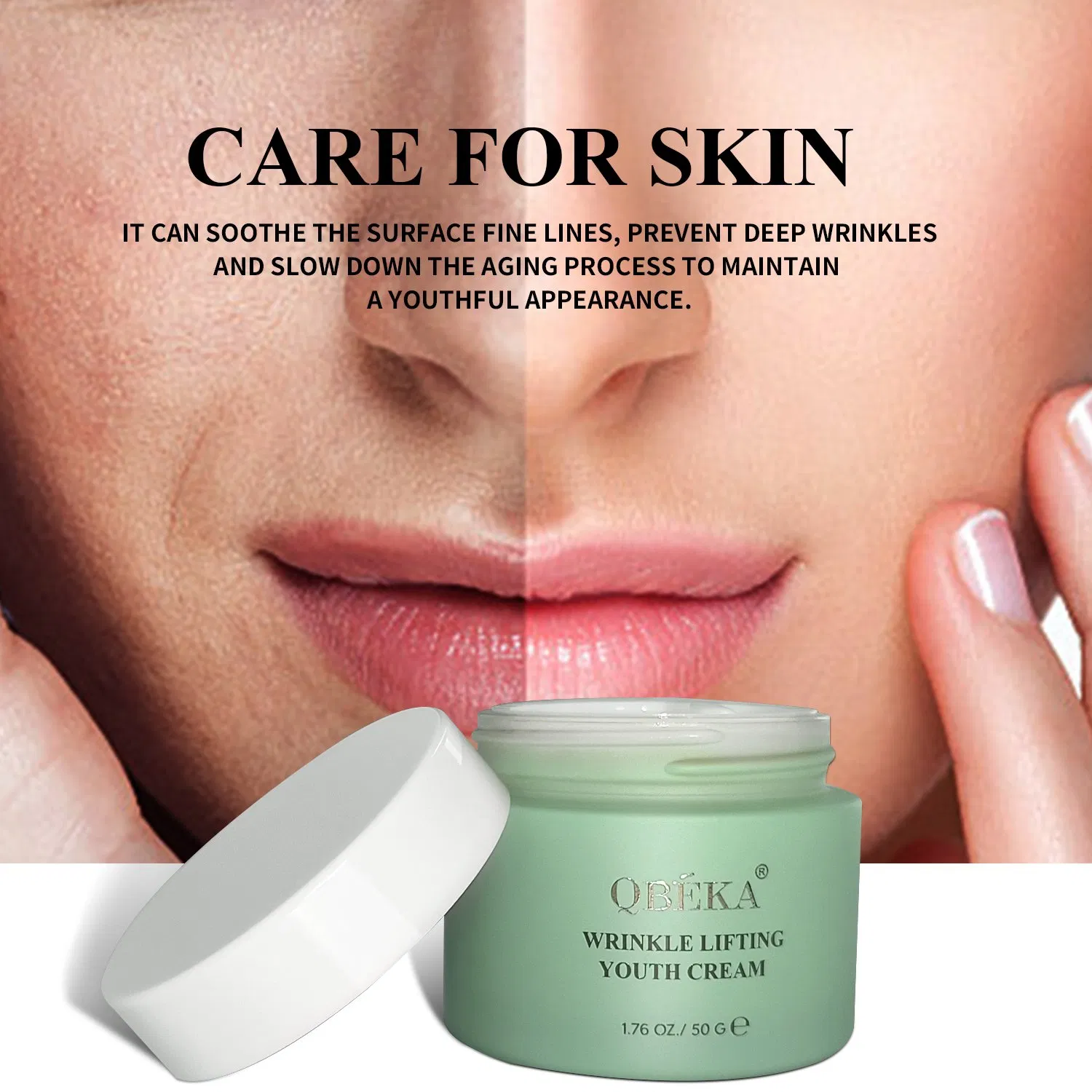 Qbeka Wrinkle Lifting Youth Cream 50g Skin Care Set Vitamin C Fades Scars Patch Herbal