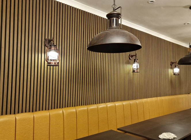 AG. Acoustic Acoustic Pet Felt Ceiling Wood Slats Wall Board with Natural Oak Veneer