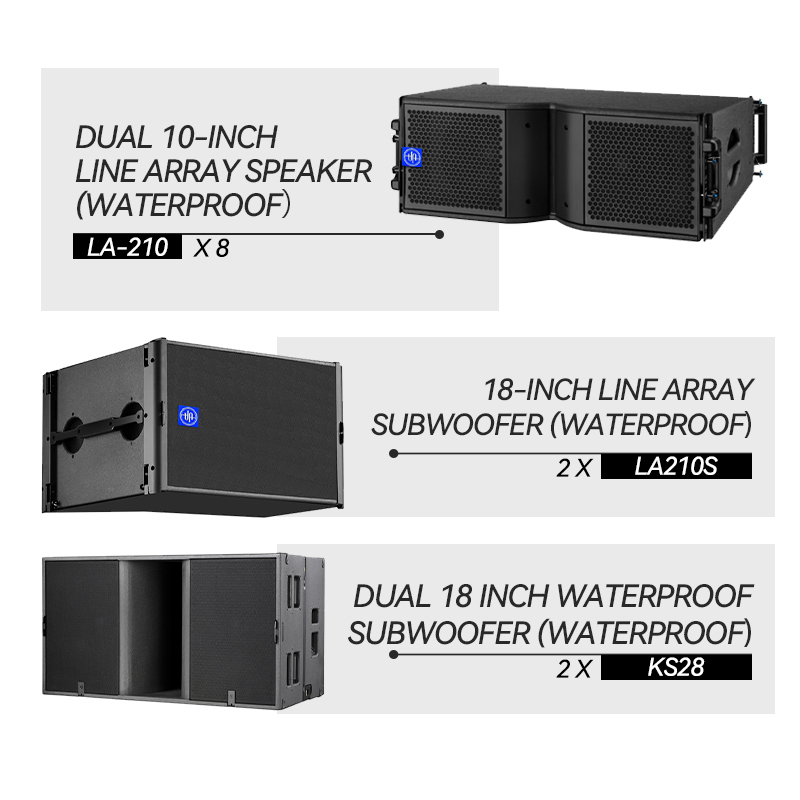 Chordio La-210 Dual 10 Inch Waterproof Line Array Speaker for Event Production Teams