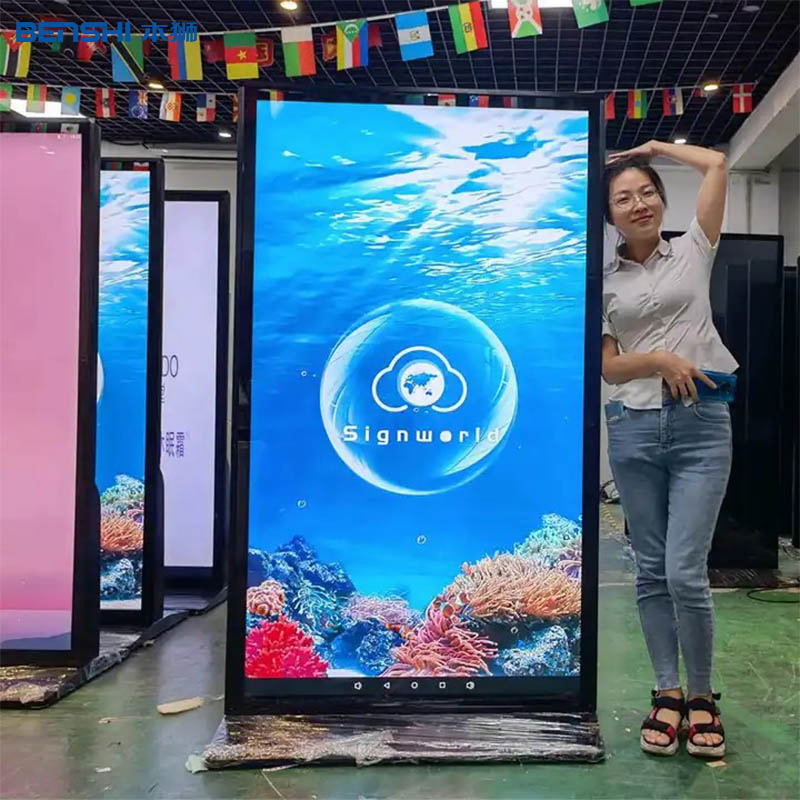 75 Inch Indoor LCD Display Infrared Touch Screen Billboard Advertising Totem Kiosk Smart TV 4K Android Digital Signage and Displays