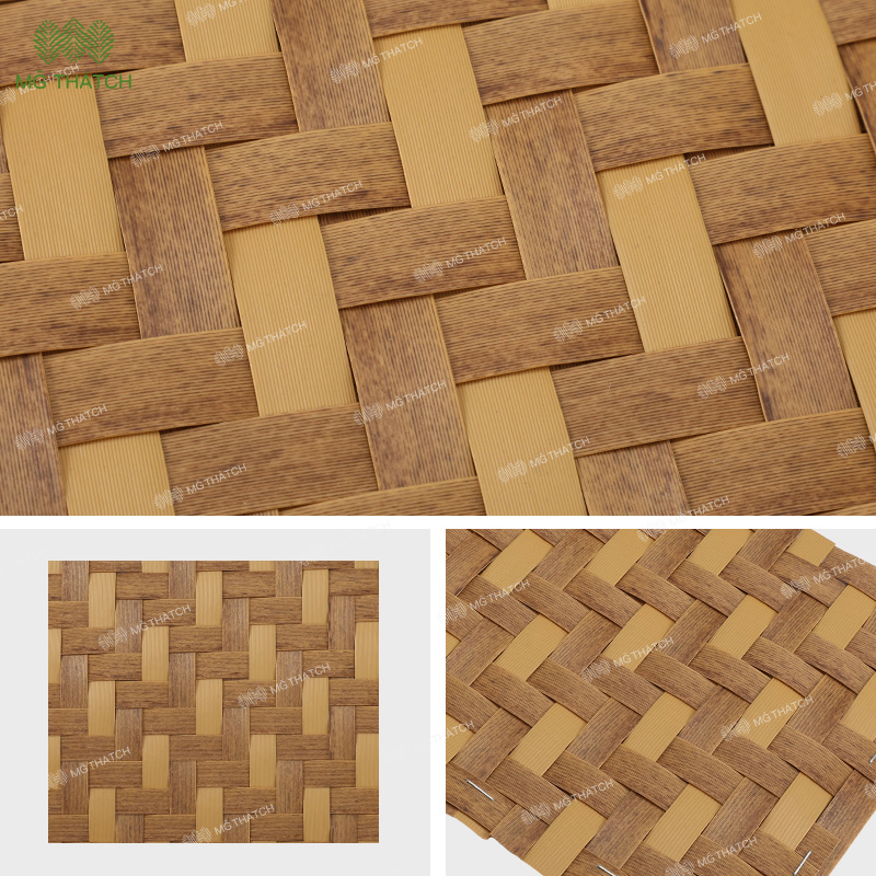 Flame Retardant HDPE Artificial Plastic Bamboo Mats for Ceiling Decoration