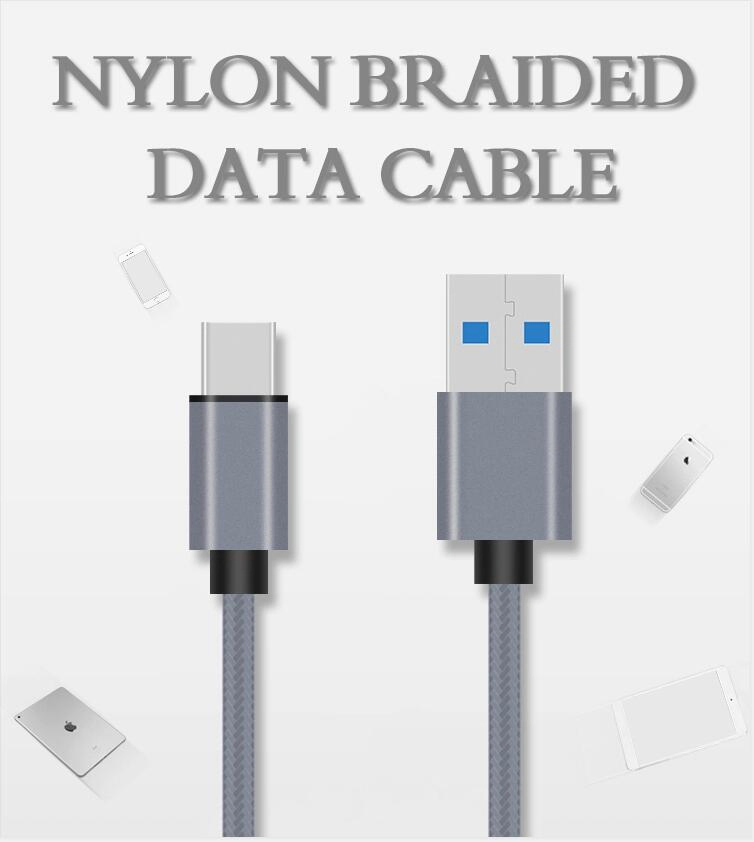 USB Type C Cable Nylon Braided USB3.1 C to Am Cable Fast Charging Wire for Phone
