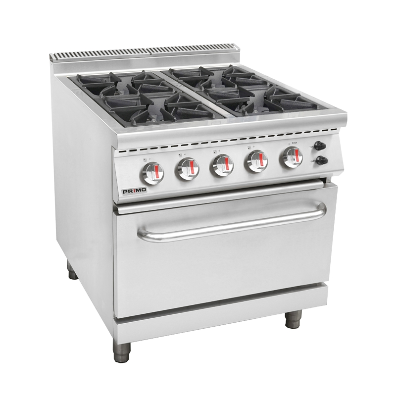 Commercial Professional Kitchen Catering Fast Food Wholesale Restaurant Equipment Stainless Steel 6 Gas Burner with Gas Oven