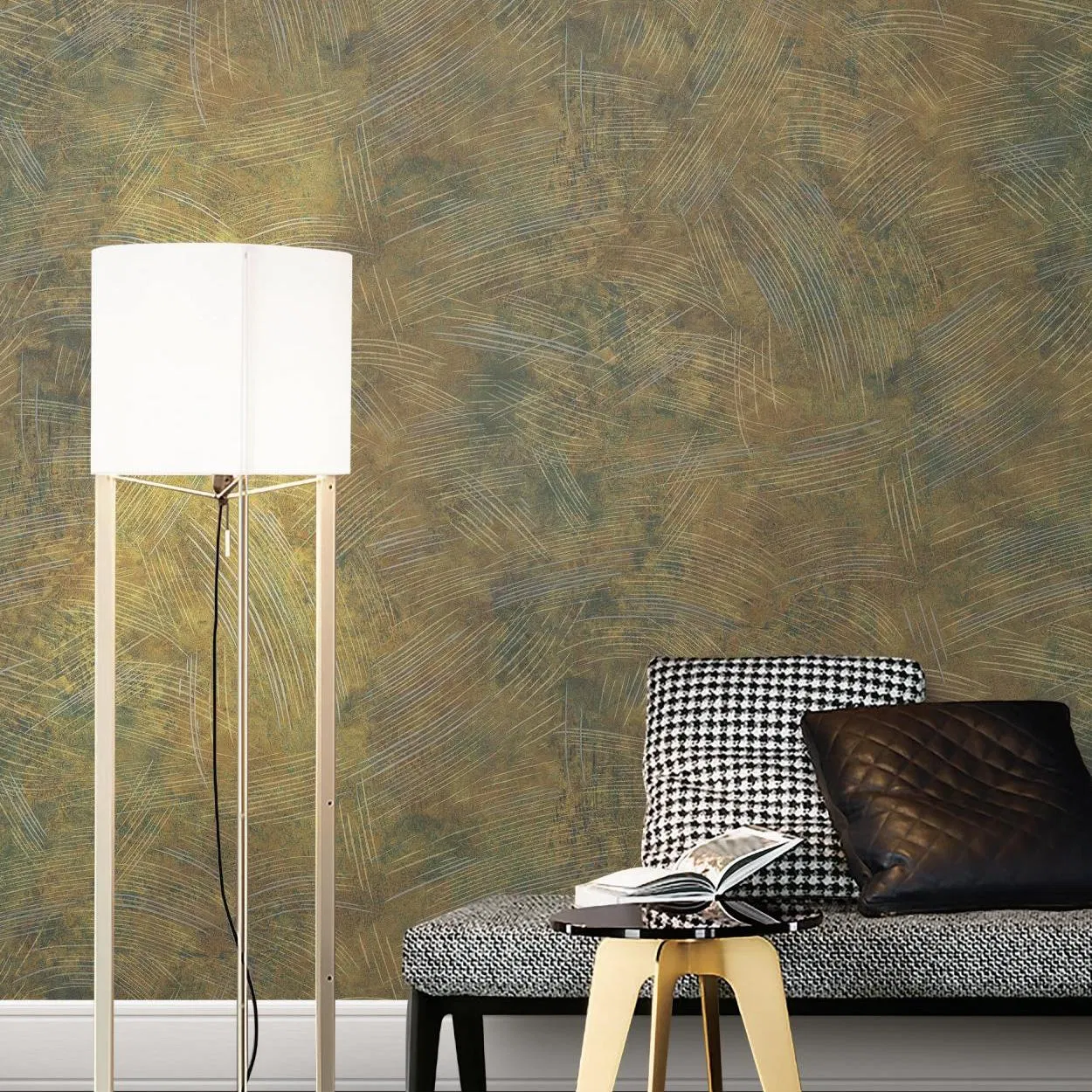 Wholesale Custom Home/Office/Hotel Interior Decoration Material 3D Self Adhesive Linen Wall Sticker Textured Wallpaper for Bedroom/Living Room/Commercial