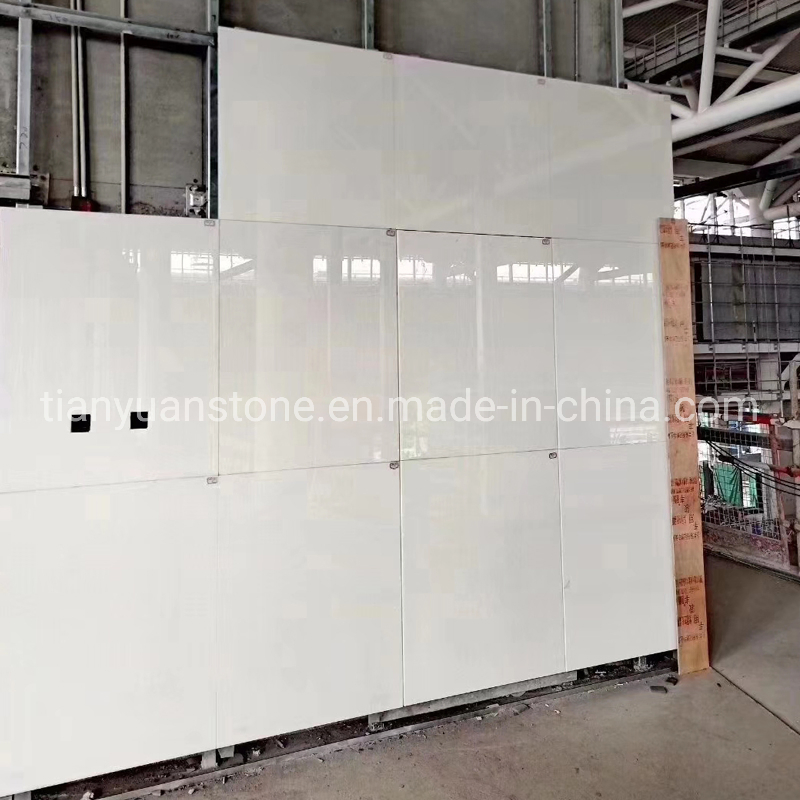 Pure White Crystallized Glass Panel Stone Slab for Countertops and Tiles