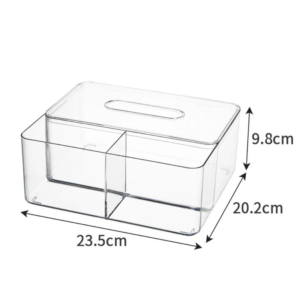 Cube Acrylic Counter Top Tissue Dispenser Box Facial Napkin Home Holder Tissue Box with Storage Wbb19281