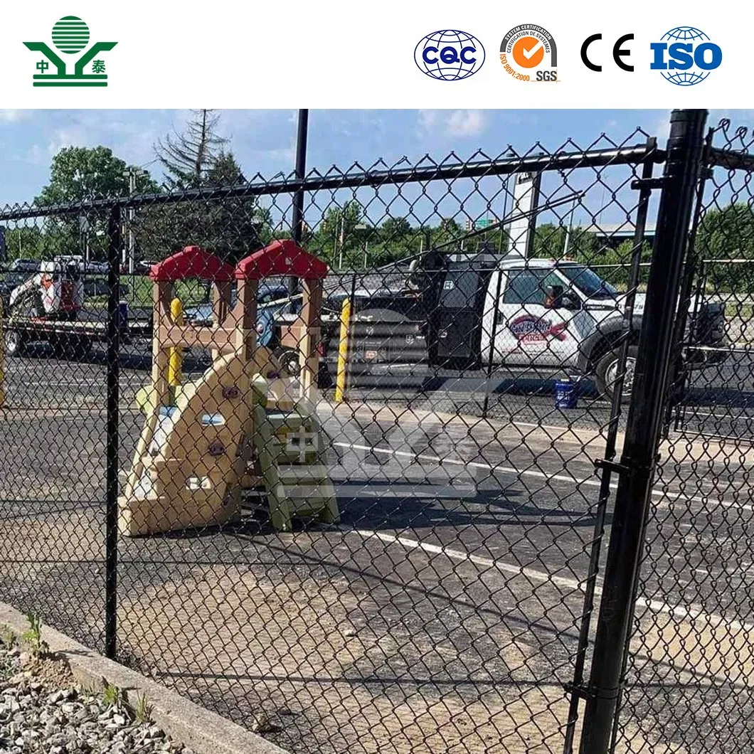 Zhongtai Black Chain Link Fence China Suppliers Portable Stadium Chain Link Fence 3.8mm Diameter Stadium Guardrail Chain Link Fence