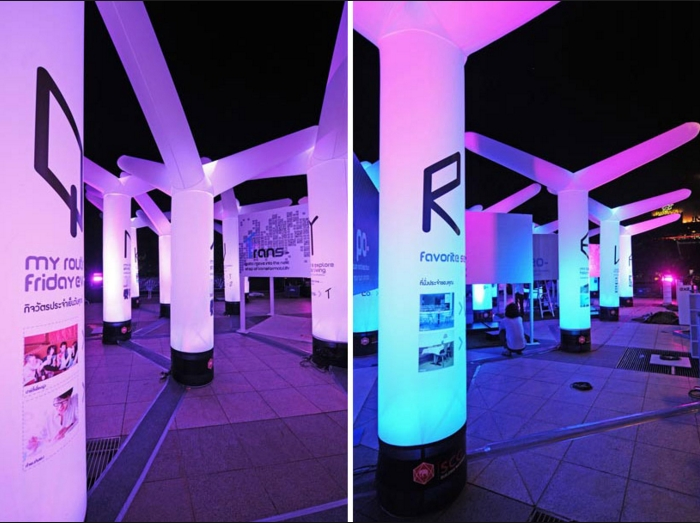 Light up Inflatable Cone Pillar Tube Prop Colorful Blow up Advertising for Festival