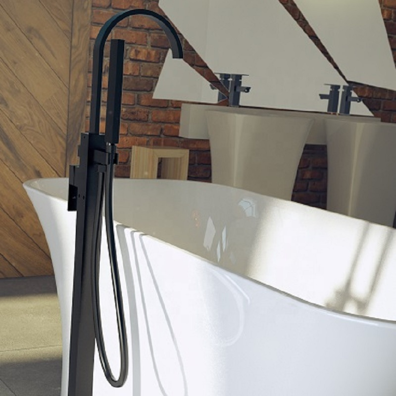 Floor Mounted Bath Taps Bathroom Shower Set Bathtub Faucet