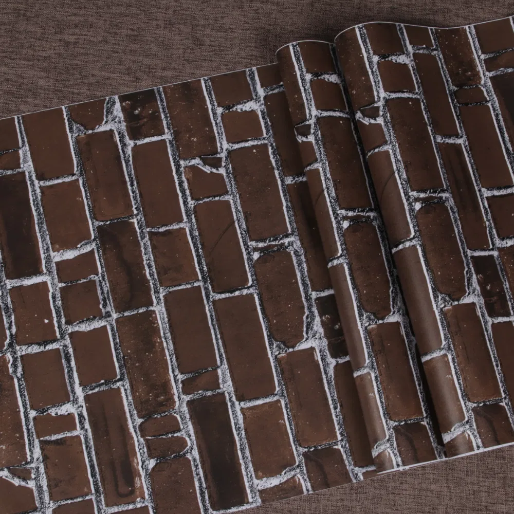 Jinyi H1078 Vinyl Red Brick Peel and Stick Self Adhesive with Glue Home Wall Decor PVC Sticker Wallpaper