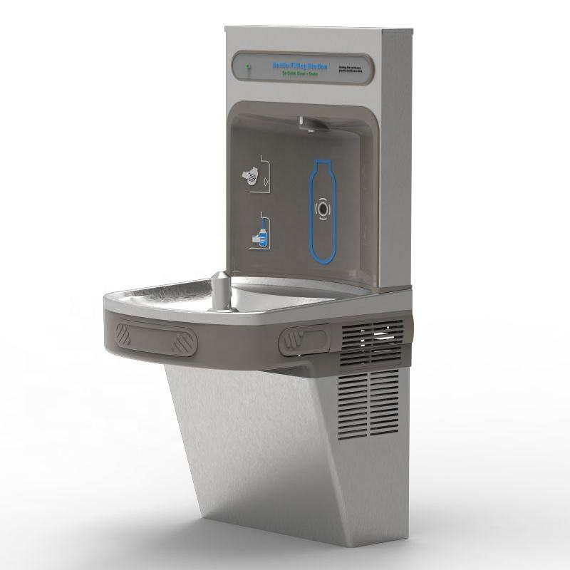 Stainless Steel Water Cooler/Wall Mounted Cold Water Dispenser with Bottle Filler, Bottle Filling Station