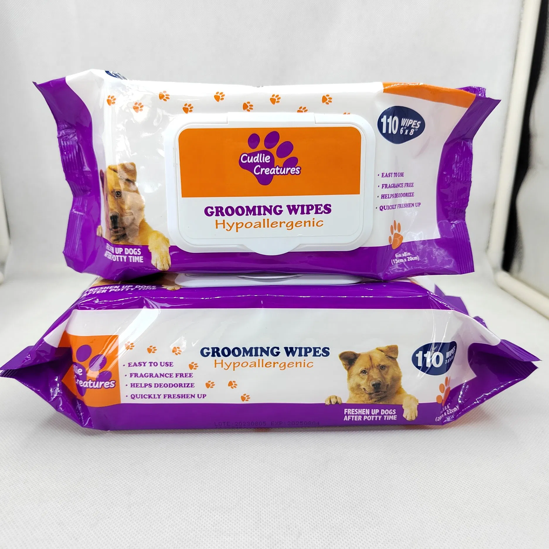 Pet Wet Wipes 110PCS Per Bag Cleansing Deodorizing Wipes Free Samples Antibacterial Pet Wet Wipes