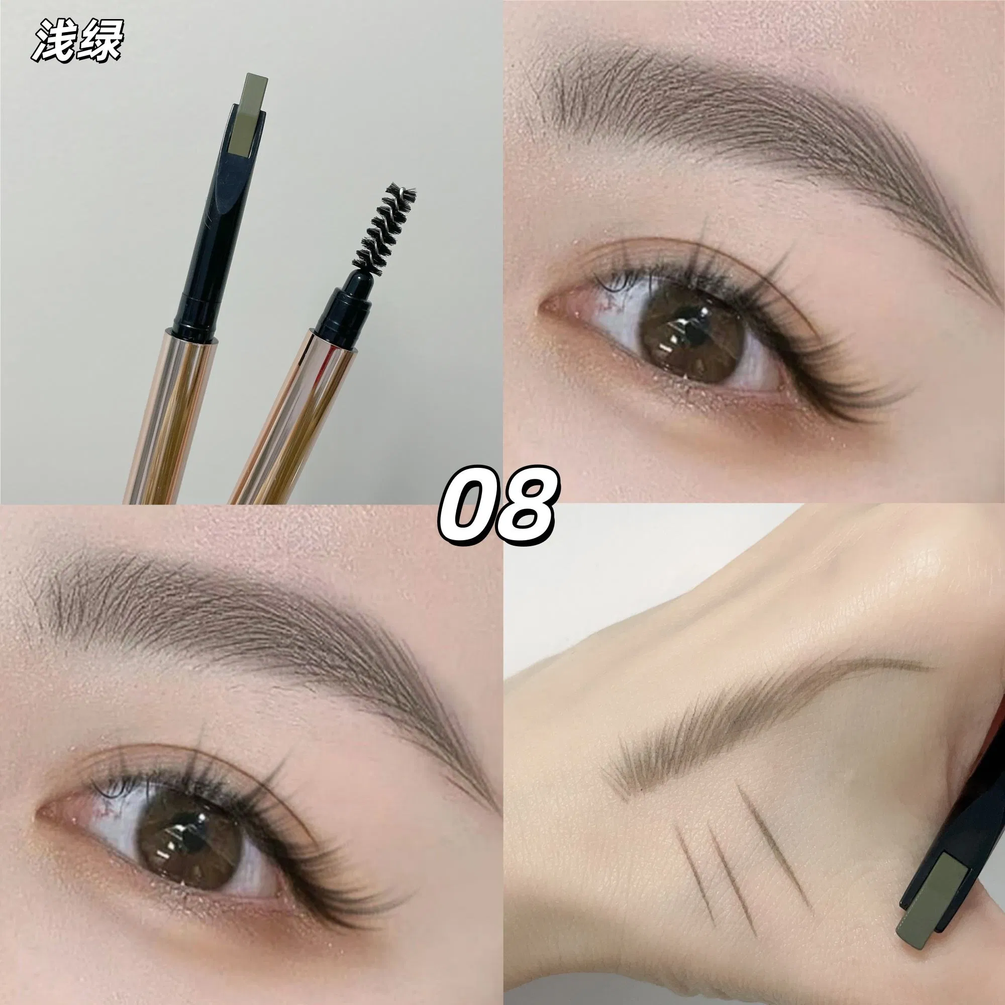 3D Dual End Eyebrow Pencil Waterproof Brow Pencil with Brush Private Label