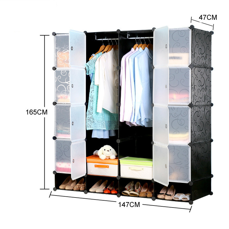 Modern Simple Plastic Combined Resin Folding Storage Cabinet with Large Storage
