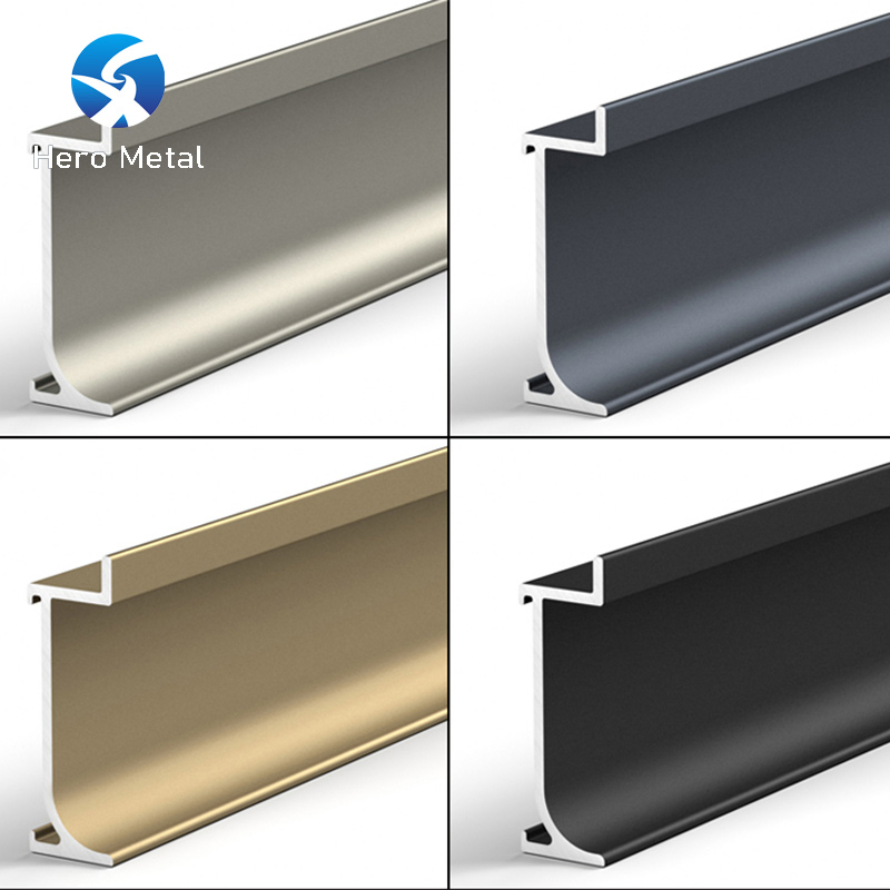 Baseboard High-End Anodized Brushed Hero Metal Surface Waterproof Easy Mounted 20mm Aluminum Profile Skirting Board for Corner