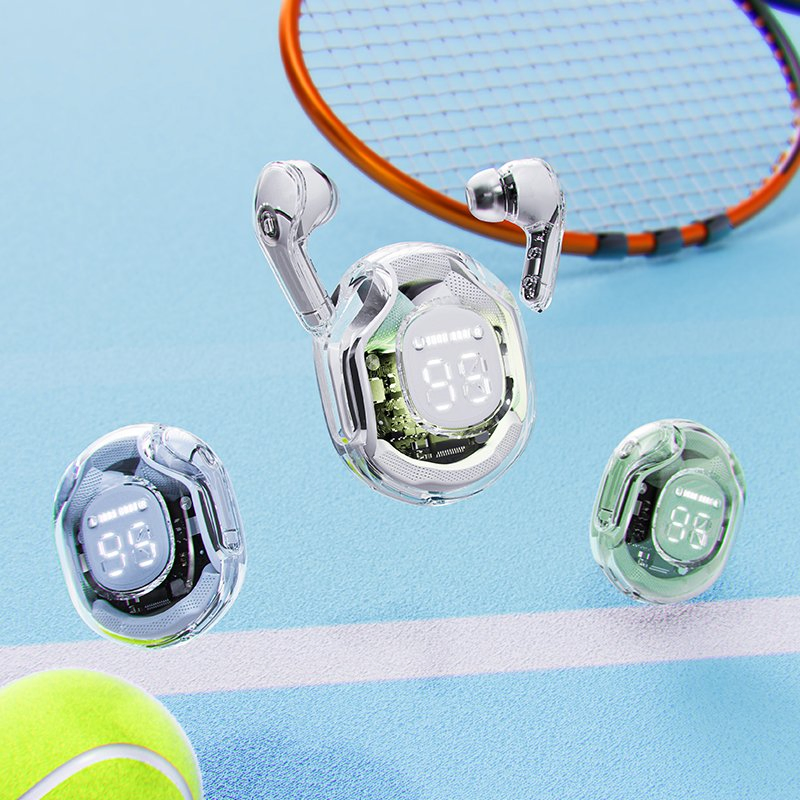 Acefast T8 / At8 Crystal (2) Color Bluetooth Earbuds Lightweight Wireless Headset for Work - Purple