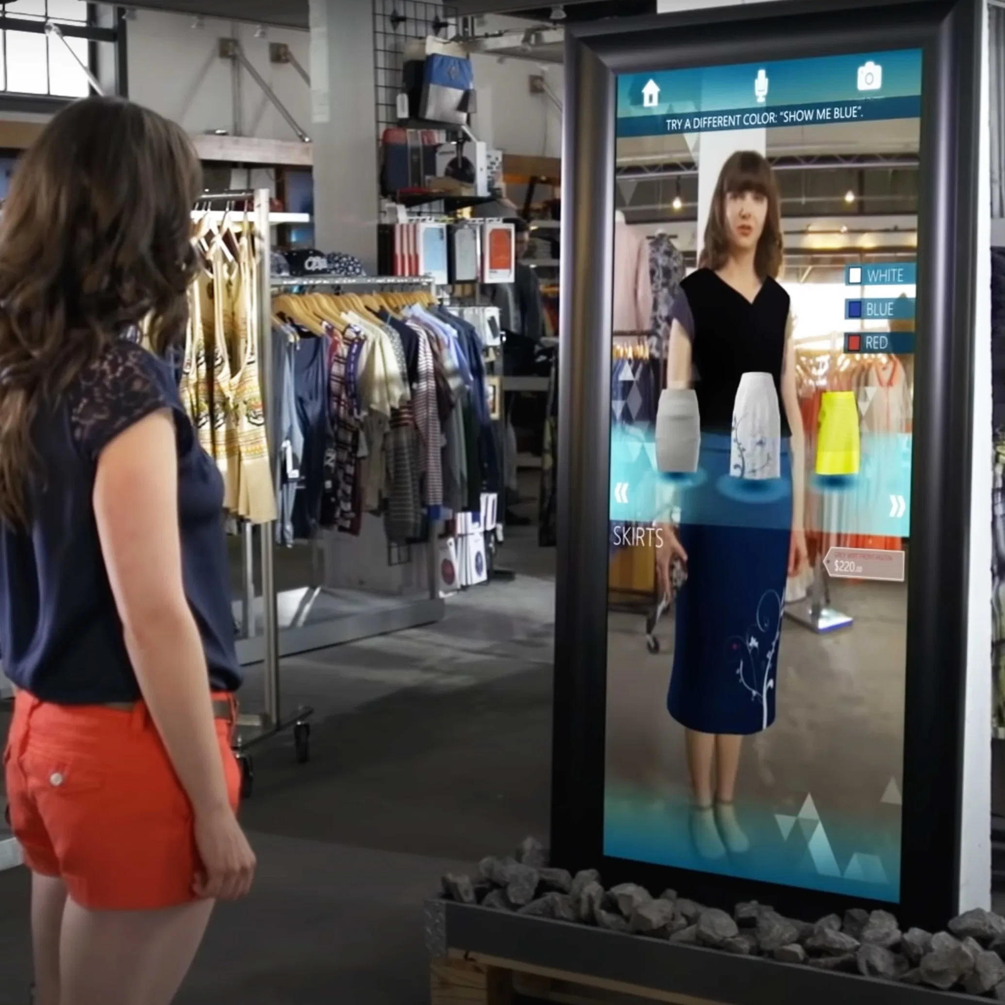 Digital Signage Virtual Dressing Room Mirror 3D Mirrors for Dressing Rooms