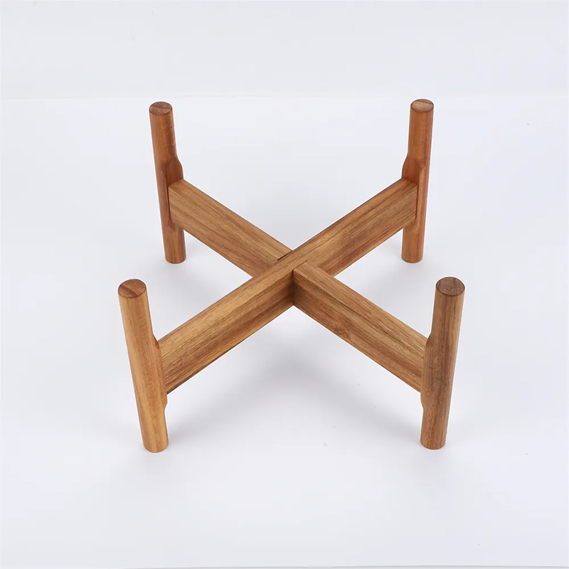 Modern Wood Flower Pot Stand Bamboo Plant Pot Stand for Home Decoration