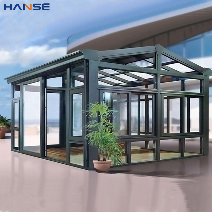Freestanding Insulated Waterproof Tempered Glass House Aluminum Gable Sunroom for Veranda Backyard