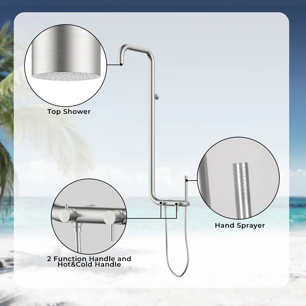 New Design Outdoor Portable Shower Stainless Steel Swimming Pool Showers