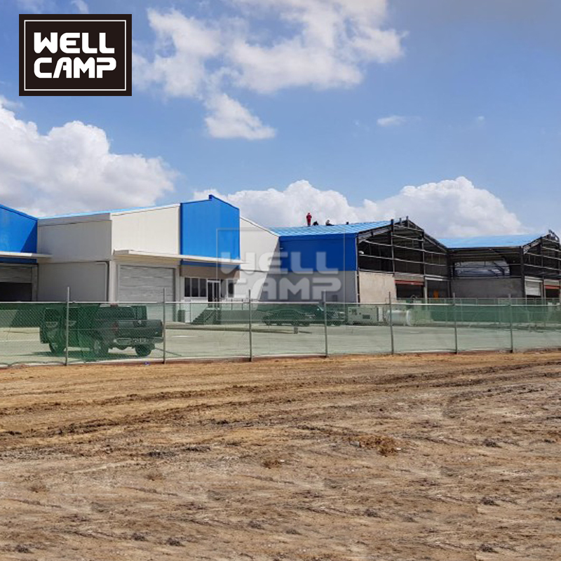 China Peb Camp Site Prefabricated Warehouse Workshop Storage Building Supplier Portal Frame Steel Structure Factory Price Steel Sheet Warehouse