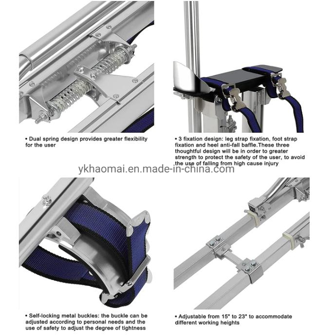 15-23 Inch Aluminium Adjustable Height Lifts Lifting Tools Drywall Tools Drywall Stilts for Painting Taping Sanding or Parades