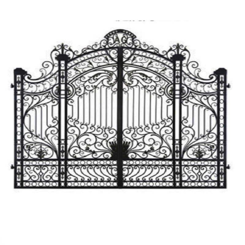 Exterior Security Entrance Wrought Iron Garage Gate Door for Courtyard Garden Security Metal Door