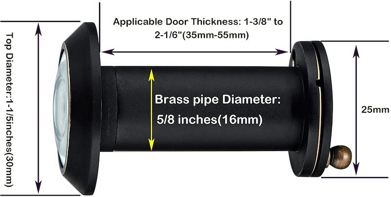 Zinc Alloy Stainless Steel Brass Plastic Degree 160/180/200 Door Eye Door Viewer